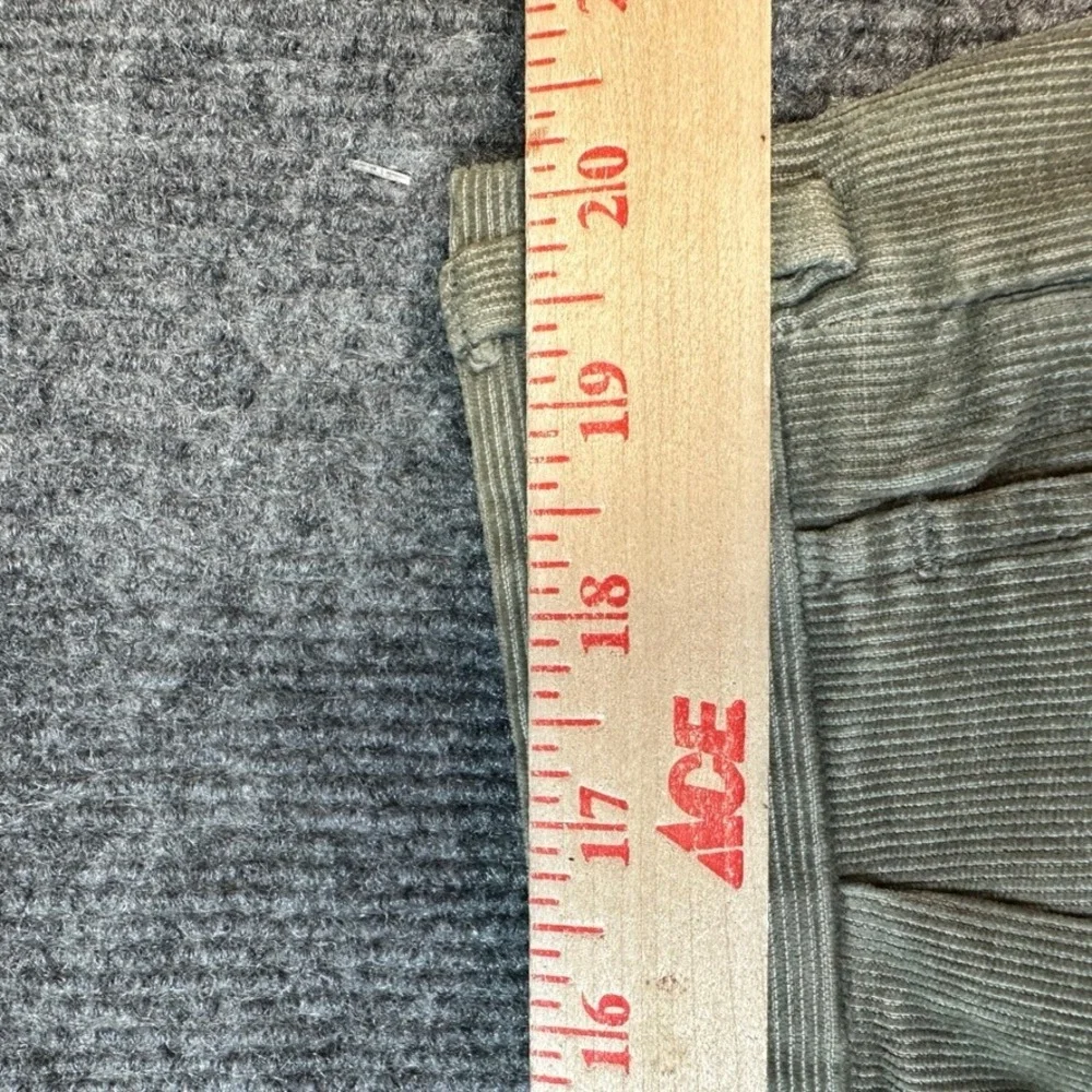 Lands End Mens 40 Corduroy Pants Pleated Cuffed Sage Green Made in USA Vintage